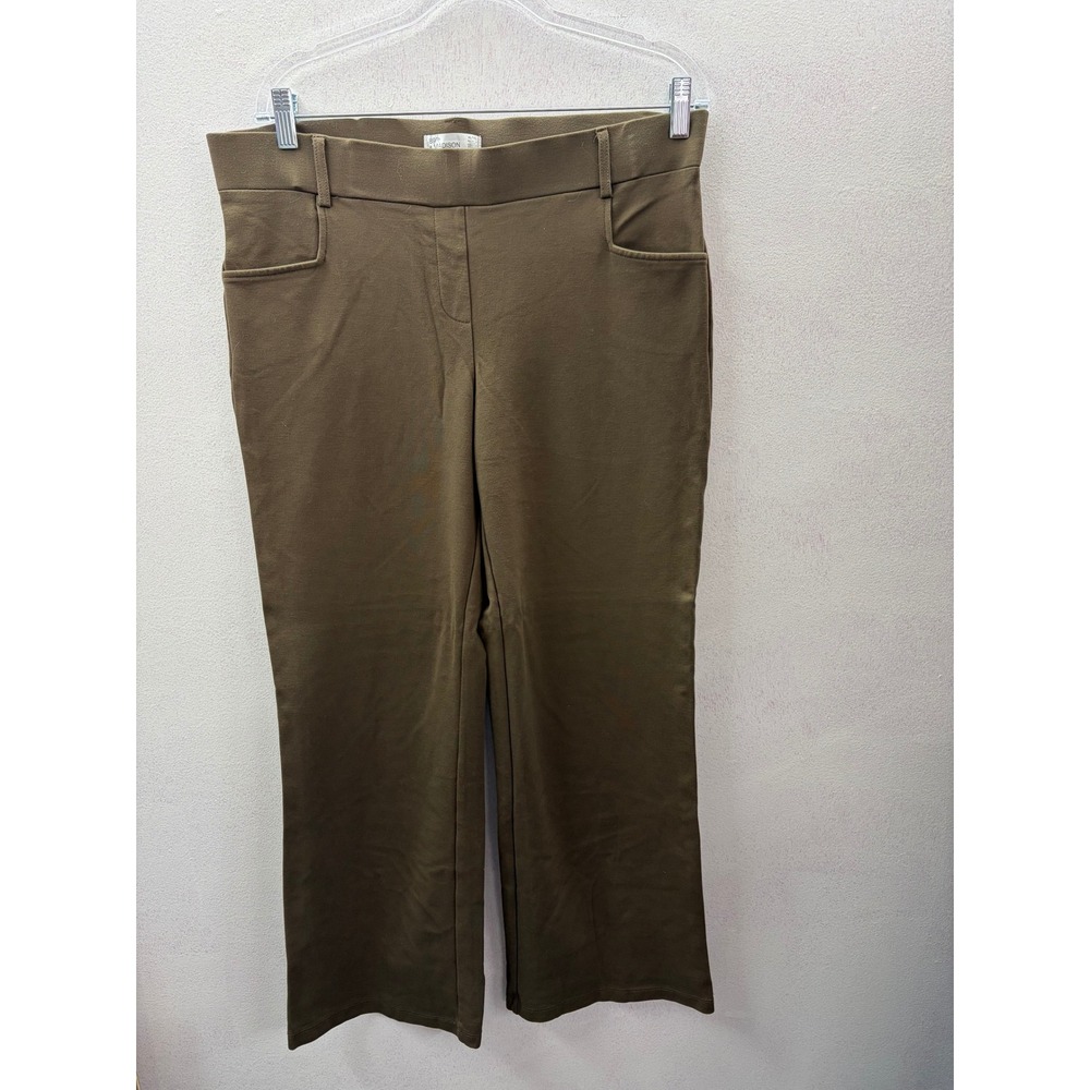 89th + Madison Womens XL Brown Stretch Pull On Career Pants Straight Leg